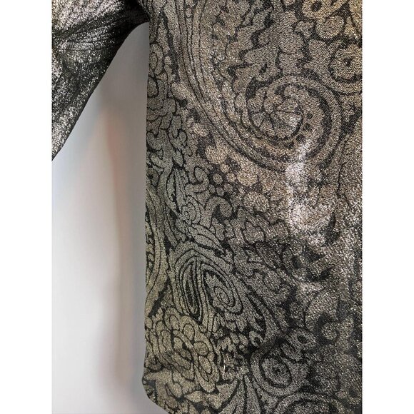 Ted Lapidus Paris Vintage Gold Ornate Blouse 42 - Picture 6 of 10